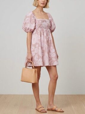 J.Crew Collection Pink Floral Puff-Sleeve Mini Dress in Windswept Floral